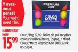 Canadian Tire Mixed Colour/Matte Recycled Golf Balls, 12-Pk offer
