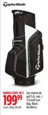 Canadian Tire 5.0 Golf Cart Bag, Black offer