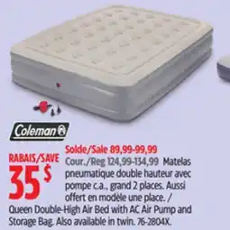 Canadian Tire Queen Double-High Air Bed with AC Air Pump and Storage Bag offer