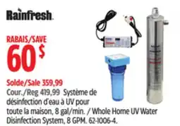 Canadian Tire hole Home UV Water Disinfection System offer