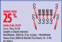 Canadian Tire Heavy-Duty 3000-lb Ratchet Tie-Downs, 14´, 4-Pk offer