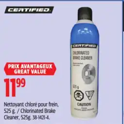 Canadian Tire Certified Chlorinated Brake Cleaner, 525g offer