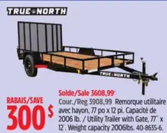 Canadian Tire True North Utility Trailer with Gate offer