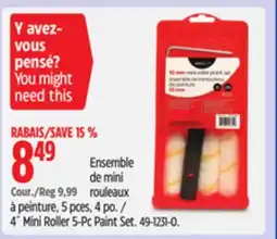 Canadian Tire Premier Paint Mini Roller 5-Pc Paint Set offer