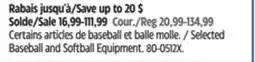 Canadian Tire Rawlings Selected Baseball and Softball Equipment offer