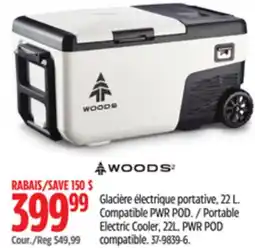 Canadian Tire Woods Portable Electric Cooler, 22L. PWR POD compatible offer