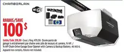 Canadian Tire CHAMBERLAIN 4-HP Chain-Drive Garage Door Opener with Camera & Backup Battery offer