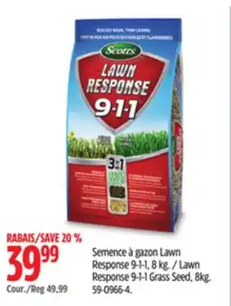 Canadian Tire Scoots Lawn Response 9-1-1 Grass Seed offer