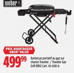 Canadian Tire WEBER Traveler Gas Grill BBQ Cart offer
