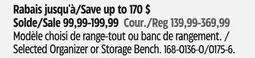 Canadian Tire Selected Organizer or Storage Bench offer