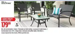Canadian Tire FOR LIVING Conversation Set, 4-Pc. 2 sling chairs, loveseat and coffee table offer
