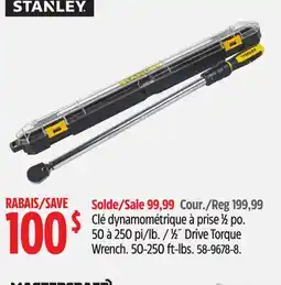 Canadian Tire Stanley 1⁄2˝ Drive Torque Wrench offer
