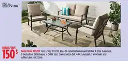 Canadian Tire Orillia Steel Conversation Set, 4-Pc. Loveseat, 2 armchairs and coffee table offer