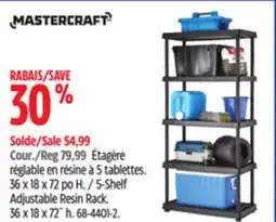 Canadian Tire MASTERCRAFT 5-Shelf Adjustable Resin Rack. 36 x 18 x 72˝ h offer