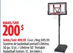 Canadian Tire Lifetime 50˝ Portable Basketball System offer