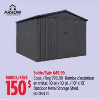 Canadian Tire ARROW Outdoor Metal Storage Shed offer