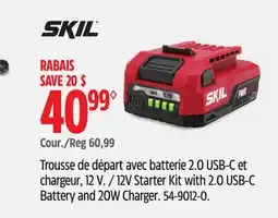 Canadian Tire 12V Starter Kit with 2.0 USB-C Battery and 20W Charger offer