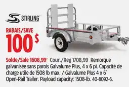 Canadian Tire Galvalume Plus 4 x 6´ Open-Rail Trailer offer