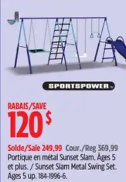 Canadian Tire Sunset Slam Metal Swing Set offer