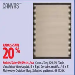 Canadian Tire Flatweave Outdoor Rug. Selected patterns offer