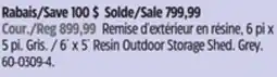 Canadian Tire 6´ x 5´ Resin Outdoor Storage Shed offer