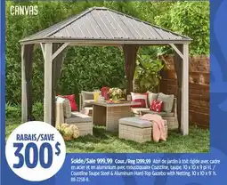 Canadian Tire Coastline Taupe Steel & Aluminum Hard-Top Gazebo with Netting offer
