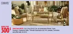 Canadian Tire CANVAS E Elmvale Conversation Set, 4-Pc.Loveseat, 2 armchairs and coffee table offer