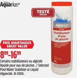 Canadian Tire Aquarius Pool Water Stabilizer or Liquid Algaecide offer