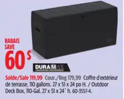 Canadian Tire Outdoor Deck Box, 110-Gal.27 x 51 x 24˝ h offer
