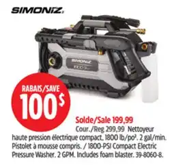 Canadian Tire 1800-PSI Compact Electric Pressure Washer offer