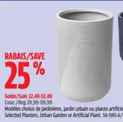 Canadian Tire Selected Planters, Urban Garden or Artificial Plant offer