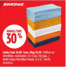 Canadian Tire SIMONIZ Multi-Colour Microfibre Towels offer