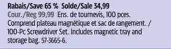 Canadian Tire 100-Pc Screwdriver Set offer