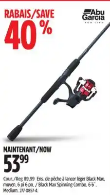 Canadian Tire Black Max Spinning Combo, 6´6˝, Medium offer
