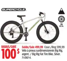 Canadian Tire SUPERCYCLE Big Rig Fat Tire Bike, Silver offer