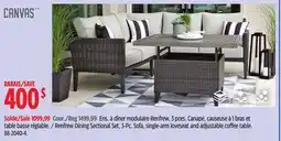 Canadian Tire CANVAS Renfrew Dining Sectional Set, 3-Pc. Sofa, single-arm loveseat and adjustable coffee table offer