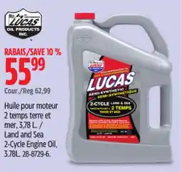 Canadian Tire LUCAS Land and Sea 2-Cycle Engine Oil, 3.78L offer