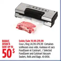 Canadian Tire FoodSaver and Cuisinart Vacuum Sealers, Rolls and Bags offer