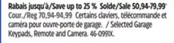 Canadian Tire Selected Garage Keypads, Remote and Camera offer
