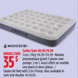Canadian Tire Queen Air Bed with 2-in-1 Pump offer