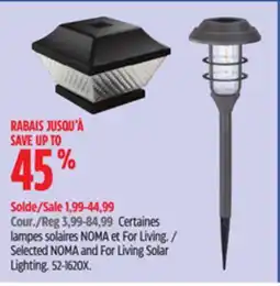 Canadian Tire Selected NOMA and For Living Solar Lighting offer