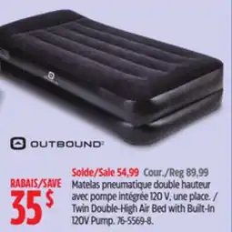 Canadian Tire Twin Double-High Air Bed with Built-In 120V Pump offer