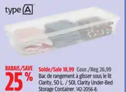 Canadian Tire Type A Clarity Under-Bed Storage Container offer