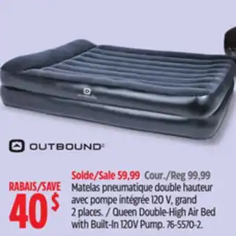 Canadian Tire Queen Double-High Air Bed with Built-In 120V Pump offer