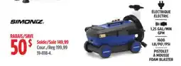 Canadian Tire SIMONIZ 1600 PSI 1.25 GPM 4-Wheel Electric Power Pressure Washer w/ Foam Blaster Attachment offer
