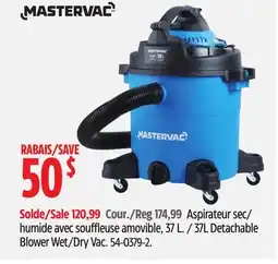 Canadian Tire Mastervac 37L Detachable Blower Wet/Dry Vac offer