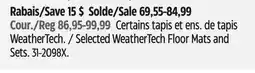 Canadian Tire Selected WeatherTech Floor Mats and Sets offer