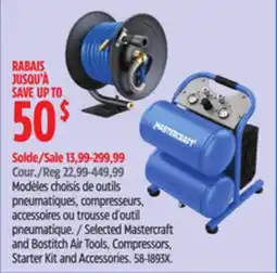 Canadian Tire Mastercraft Selected Mastercraft and Bostitch Air Tools, Compressors, Starter Kit and Accessories offer