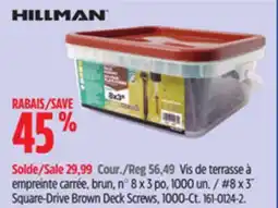 Canadian Tire Hillman #8 x 3˝ Square-Drive Brown Deck Screws, 1000-Ct offer