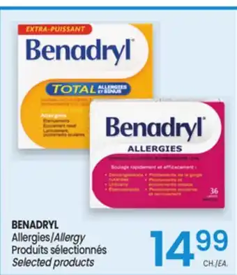 Uniprix BENADRYL Allergies/Allergy Produits sélectionnés/Selected products offer